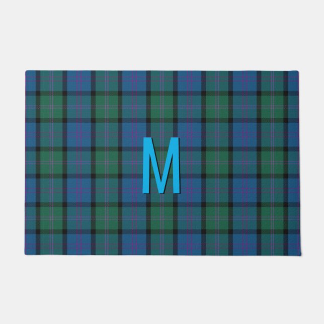 Mit Monogramm MacThomas Tartan Kariert Door Mat Fußmatte (Vorderseite)