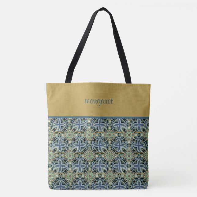 Mit Monogramm marokkanisches Muster Tasche (Vorderseite)