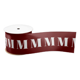 mit Monogramm Maroon burgundy Satinband