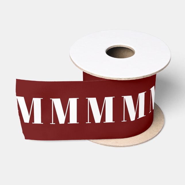 Mit Monogramm Maroon burgundy White Christmas Satinband (Spule)