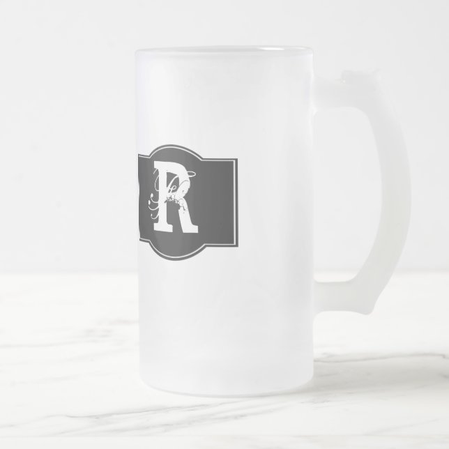 Mit Monogramm Mattglas Bierglas (Rechts)