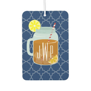 Mit Monogramm Maurer-Glas-süßer Tee - Marine Autolufterfrischer