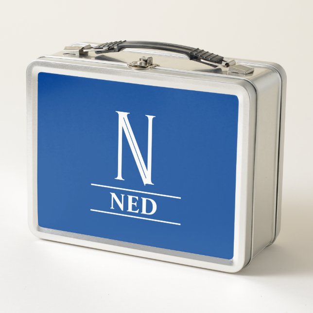 Mit Monogramm Metall Brotdose (Vorderseite)