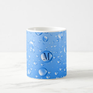 Mit Monogramm Metallischer Himmelsblau sinkt ab Kaffeetasse