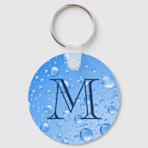 Mit Monogramm Metallischer Himmelsblau sinkt ab Schlüsselanhänger