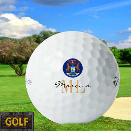 Mit Monogramm Michigan Flag & Michigan, USA Golfball