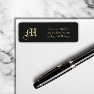 Mit Monogramm Minimal Elegante Verziertes Schwarze