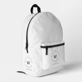 Mit Monogramm Minimalistin Bedruckter Rucksack