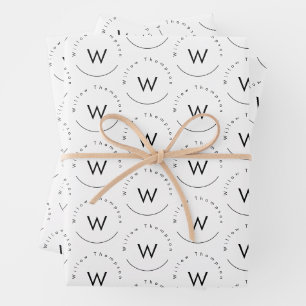 Mit Monogramm Minimalistin Geschenkpapier Set