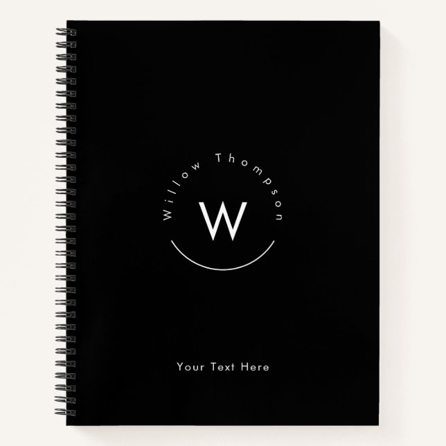 Mit Monogramm Minimalistin Notizbuch (Vorderseite)