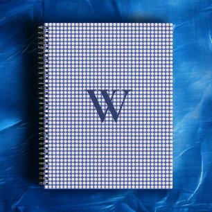 Mit Monogramm Minimalistische blaue Punkte zeitgem Notizbuch