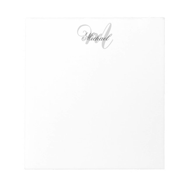 Mit Monogramm Minimalistische Schlicht Moderne Notizblock (Vorderseite)