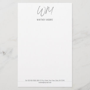 Mit Monogramm, Minimalistische Stationierung Briefpapier