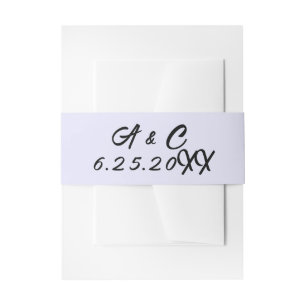Mit Monogramm Minimalistische Wrap Einladung Bauch Einladungsbanderole