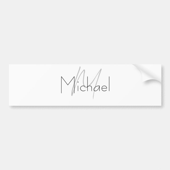 Mit Monogramm Minimalistischer Schlichter Name Autoaufkleber (Vorne)