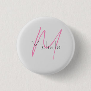 Mit Monogramm Minimalistischer Schlichter Name Button