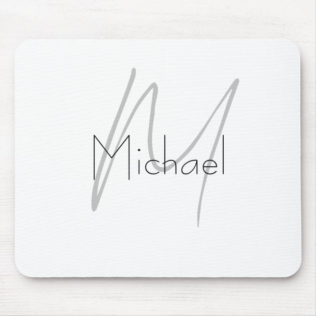 Mit Monogramm Minimalistischer Schlichter Name Mousepad (Vorne)