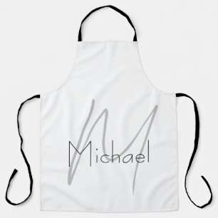 Mit Monogramm Minimalistischer Schlichter Name Schürze