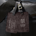 Mit Monogramm moderne braune Imitate Leather Textu Gepäckanhänger<br><div class="desc">Mit Monogramm moderne braune Imitate Leather Textur Druckspuletiketter</div>