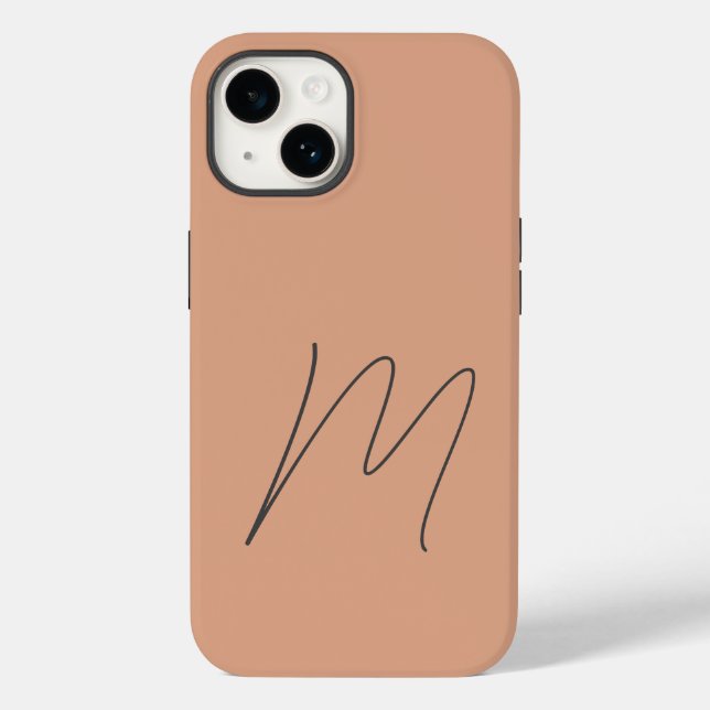 Mit Monogramm moderne Schlichte Anfangsskripte Case-Mate iPhone 14 Hülle (Rückseite)