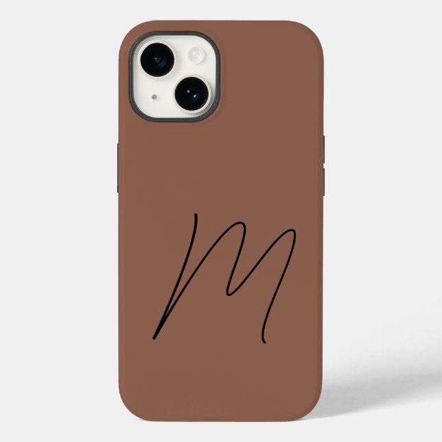 Mit Monogramm moderne Schlichte Anfangsskripte Case-Mate iPhone 14 Hülle (Rückseite)