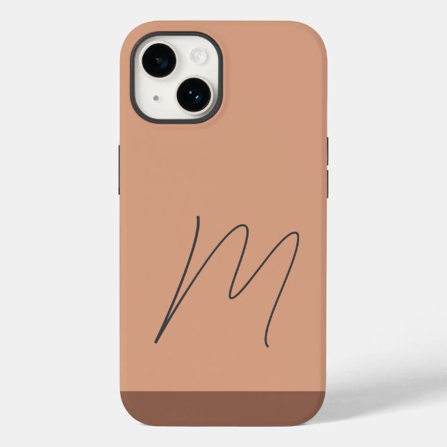 Mit Monogramm moderne Schlichte Anfangsskripte Case-Mate iPhone 14 Hülle (Rückseite)
