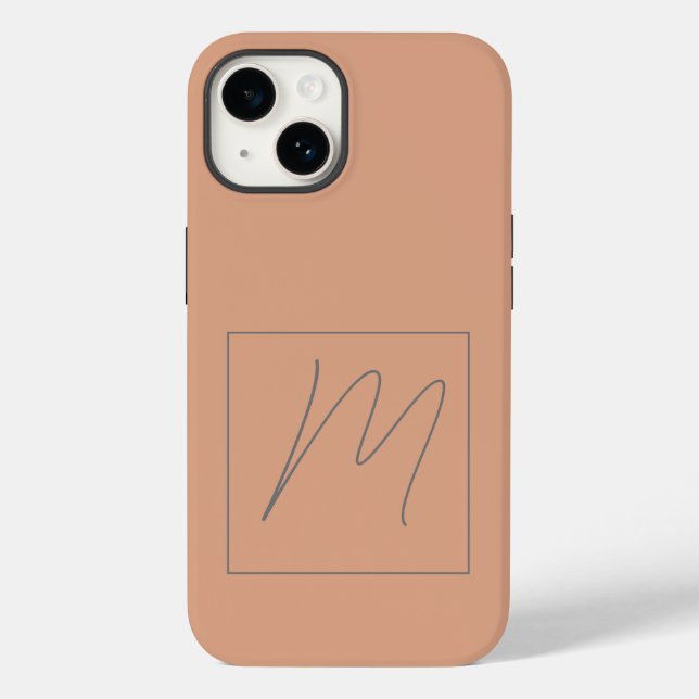Mit Monogramm moderne Schlichte Anfangsskripte Case-Mate iPhone 14 Hülle (Rückseite)