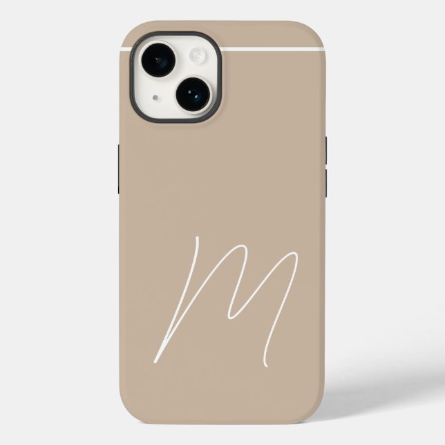 Mit Monogramm moderne Schlichte Anfangsskripte Case-Mate iPhone 14 Hülle (Rückseite)