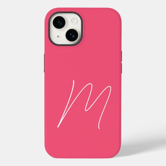 Mit Monogramm moderne Schlichte Anfangsskriptin Fe Case-Mate iPhone 14 Hülle (Rückseite)