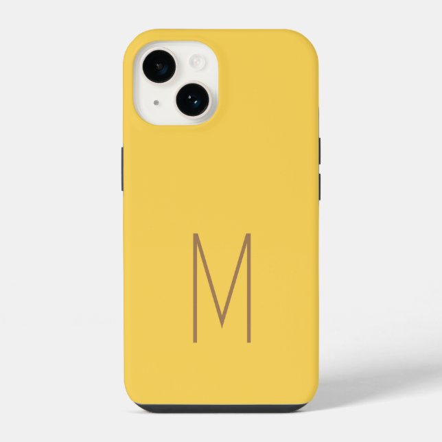 Mit Monogramm Moderne Schlichte Initial iPhone 14 Hülle (Rückseite)