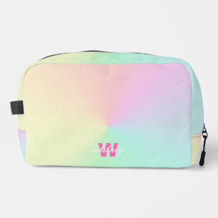 Mit Monogramm moderner Chic Rainbow Pastel Ombre Waschbeutel