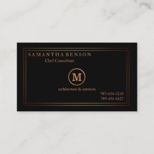 Mit Monogramm, moderner Stylist-Navy-Black-Streife Visitenkarte