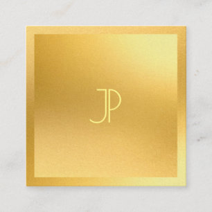Mit Monogramm modernes Gold Elegantes trendiges Te Quadratische Visitenkarte