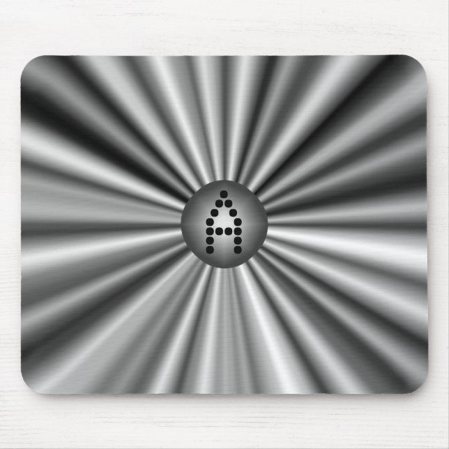 Mit Monogramm Modernes, stilvolles Schwarz-weißes  Mousepad (Vorne)