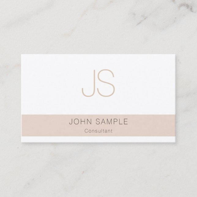 Mit Monogramm, modernes Template Visitenkarte (Vorderseite)