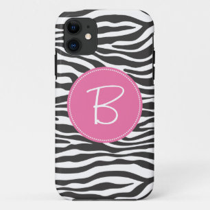 Mit Monogramm Modezebra-Druck iPhone 11 Hülle
