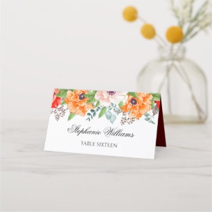 Mit Monogramm Mohnblumen-Blume Platzkarte