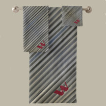 Mit Monogramm monochromatische Streifen aus grauem