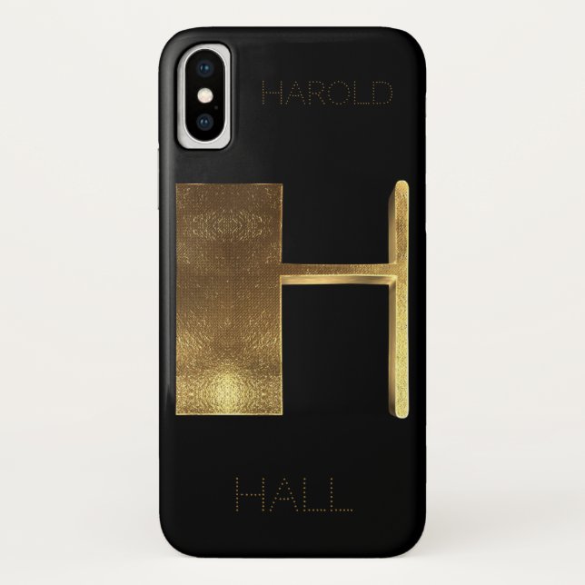 Mit Monogramm Monogramm Erstmaliges H-Gold Case-Mate iPhone Hülle (Rückseite)