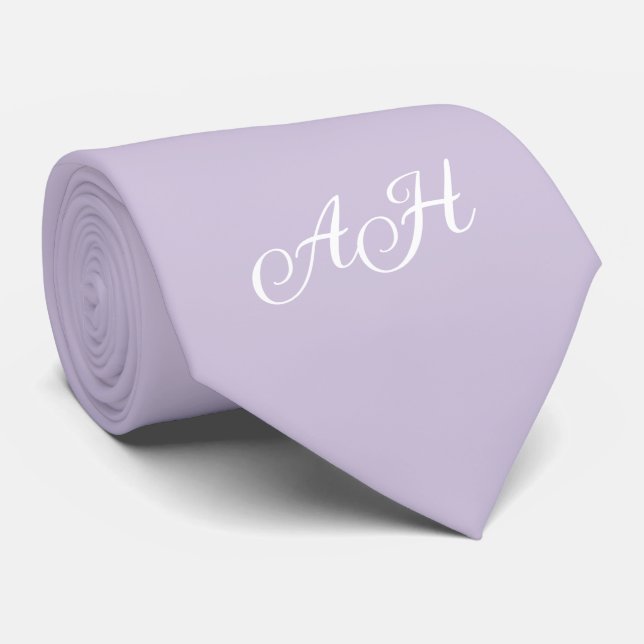 Mit Monogramm Monogramm für lila initiale Trauzeug Krawatte (Gerollt)
