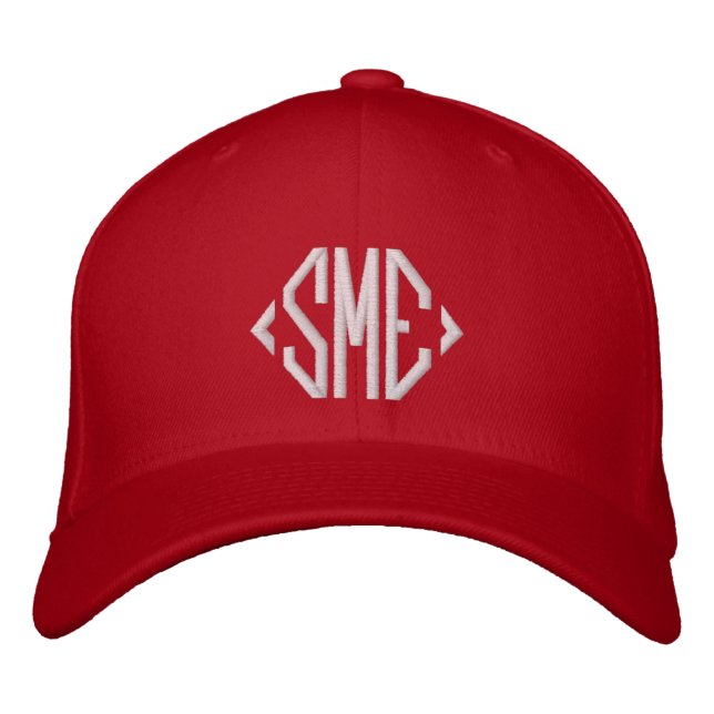 Mit Monogramm Monogramm-Initialen benutzerdefinier Bestickte Baseballkappe (Vorderseite)