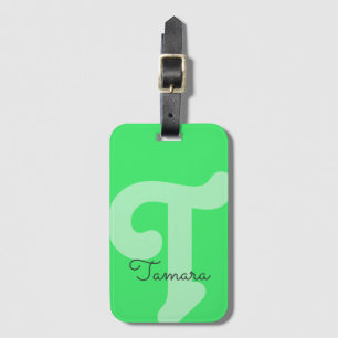 Mit Monogramm Monogramm, Neon Green Gepäckanhänger