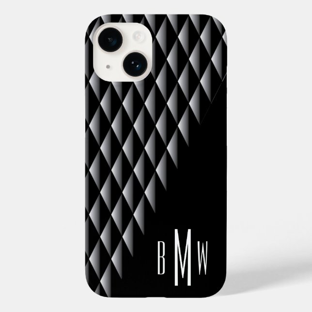 Mit Monogramm Muster Case-Mate iPhone 14 Hülle (Rückseite)