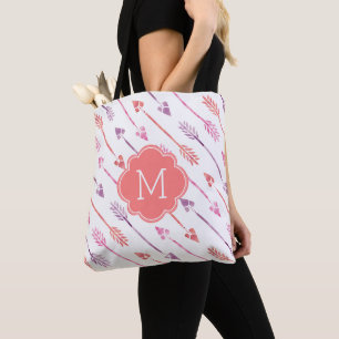 Mit Monogramm Muster der farbenfrohen Pfeile Tasche