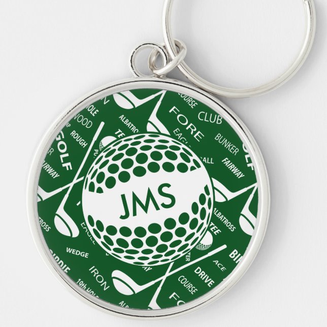 Mit Monogramm Muster für den Golfer Schlüsselanhänger (Vorne)