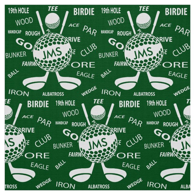 Mit Monogramm Muster für den Golfspieler Stoff (Muster)