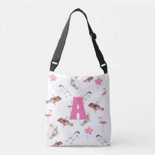 Mit Monogramm Muster in rosa Tragetaschen Mit Langen Trägern