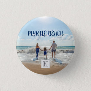 Mit Monogramm Myrtle Beach Souvenir Sand Surf Fami Button