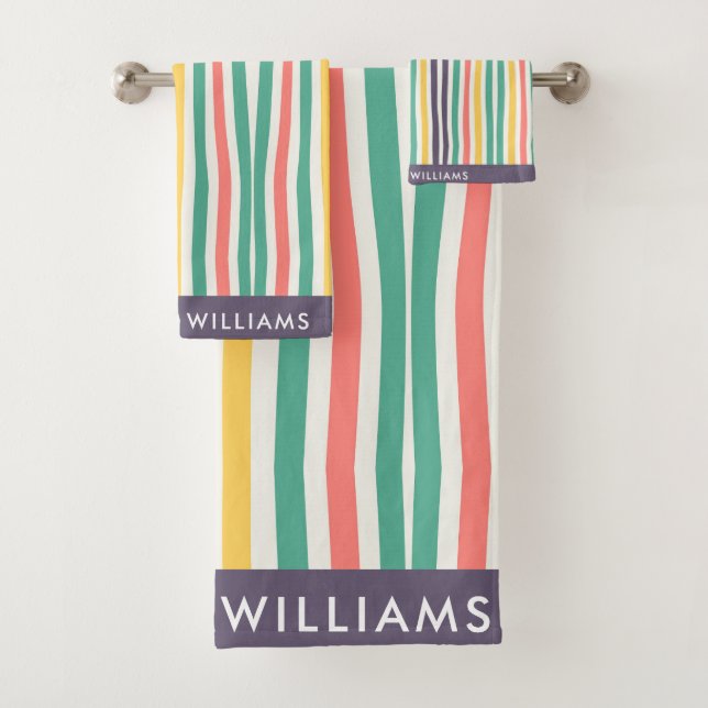 mit Monogramm, Name Badhandtuch Set (Insitu)