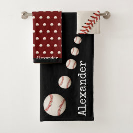 Mit Monogramm Name Baseball Softball-Sportbadezett Badhandtuch Set